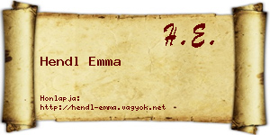 Hendl Emma névjegykártya